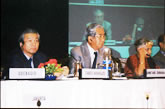 Governor Ishihara speaking at the meeting (center)