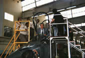 Governor Ishihara receiving a briefing on the plant during the inspection