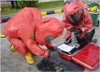 Collection of samples by hazmat incident team
